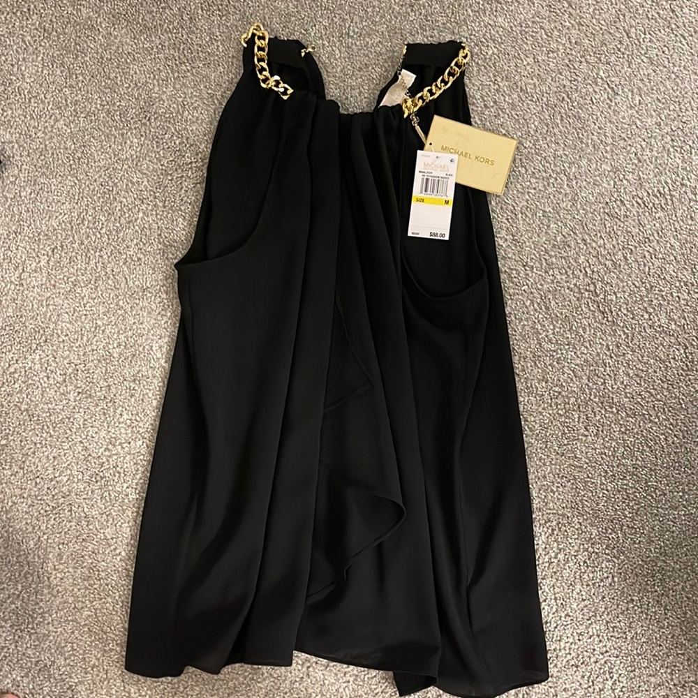 Black and gold Michael Kors tank top blouse